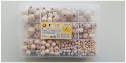 Przejdź do produktu Zestaw PJ-8269 koralików drewnianych w zamykanym pudełku, op. 507 szt., Aliga