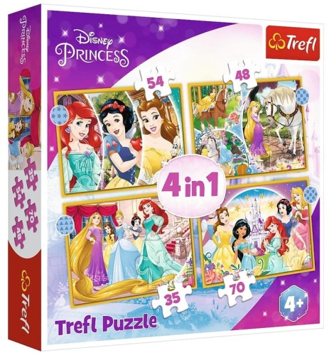 Przejdź do produktu Puzzle 4w1 35,48,54,70el Szczęśliwy dzień. Księżni