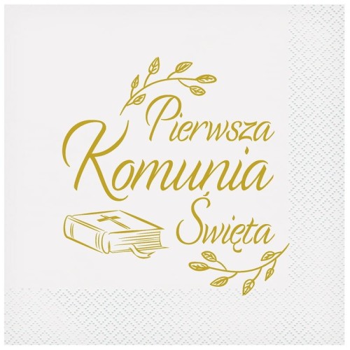 Przejdź do produktu Serwetki Pierwsza Komunia Święta (biblia) 33x33cm