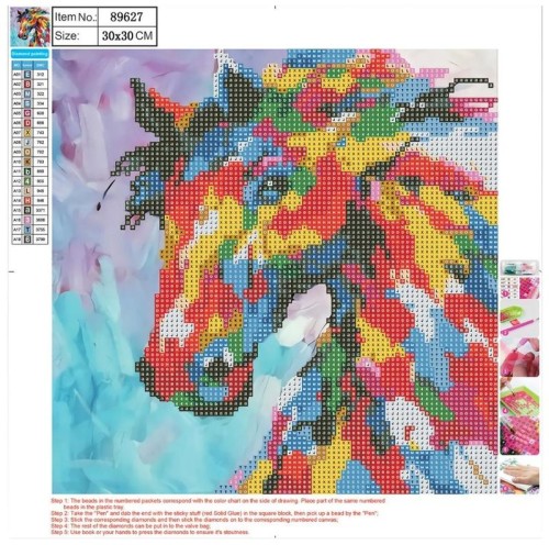 Przejdź do produktu Mozaika diamentowa 5D 30x30cm Horse 89627