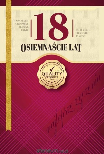Przejdź do produktu Karnet DK-1290 Urodziny 18 (cyfry, osiemnastka, znak jakości)