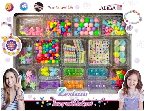 Przejdź do produktu Zestaw koralików plastikowych PJ-2036 mix kol.