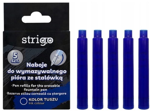 Przejdź do produktu STRIGO NABOJE DO PIÓRA WYMAZYWALNEGO NIEBIESKIE 5 SZT