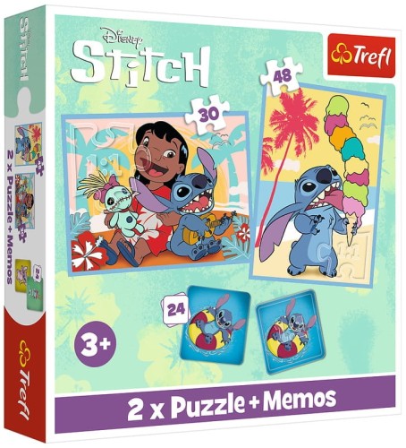 Przejdź do produktu Puzzle 2 w 1 + memos - Wesoły dzień Lilo&Stitch 93585, Trefl