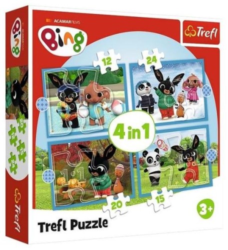 Przejdź do produktu Puzzle 4w1 Wesoły Bing 34631 Trefl