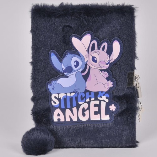 Przejdź do produktu Pamiętnik pluszowy granatowy Stitch i Angel DS25CC-3676, Paso
