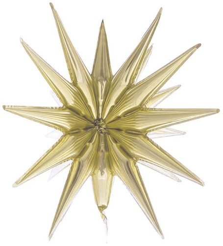 Przejdź do produktu Balon foliowy Gwiazda 3D szampańska, 50x46cm