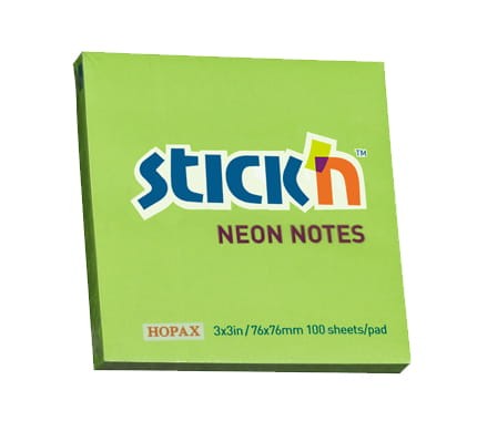 Przejdź do produktu Notes samoprzylepny 76 x 76 mm ziel-neon, Stick`n