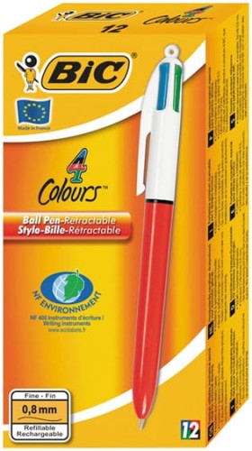 Przejdź do produktu Długopis 4-kol. 4 Colours Fine czerw. wkł. czar., nieb., czerw., ziel., BiC