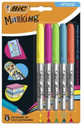 Przejdź do produktu Markery permanentne Marking Intense 5-kol. na blistrze, BiC