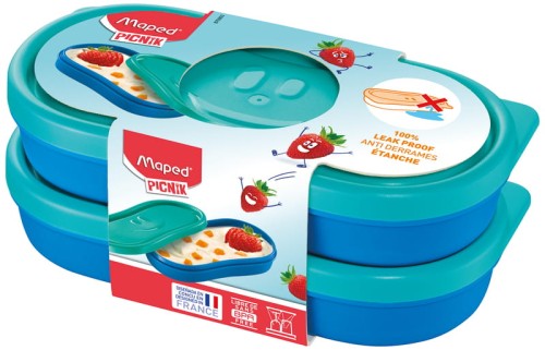 Przejdź do produktu Pudełko lunchowe snack kids Concept niebieskie 2 szt, Maped Picnik