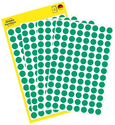 Przejdź do produktu Etykiety kółka średnica 8 zielone 416szt, Avery