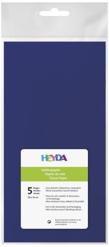 Przejdź do produktu Bibuła dekoracyjna 50 x 70 cm 5 szt, granatowa, Heyda