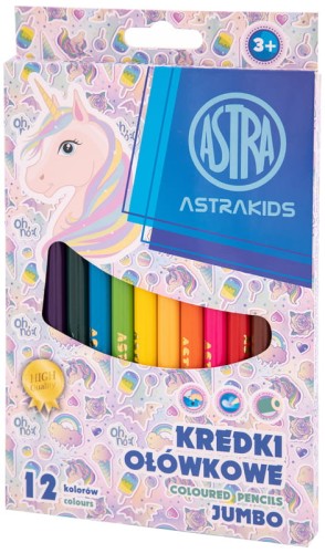 Przejdź do produktu Kredki ołówkowe okrągłe Jumbo ASTRAKIDS Unicorn -