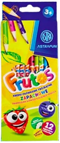 Przejdź do produktu Kredki ołówkowe trójkątne Zapachowe Frutos 12 zapachów i kol., Astra