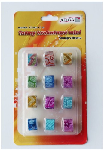 Przejdź do produktu Taśma brokatowa samoprzylepna TBS-0815-M 12mmx1m op. 12szt, Aliga