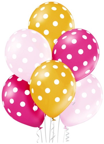 Przejdź do produktu Balony BNP50-329 metalizowane- kropki dla dziewczynki - op. 50 szt., Aliga