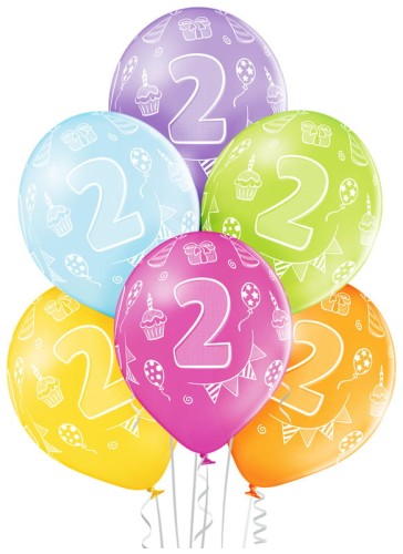 Przejdź do produktu Balony 2 urodziny, op. 6 szt., BN06-192, Aliga