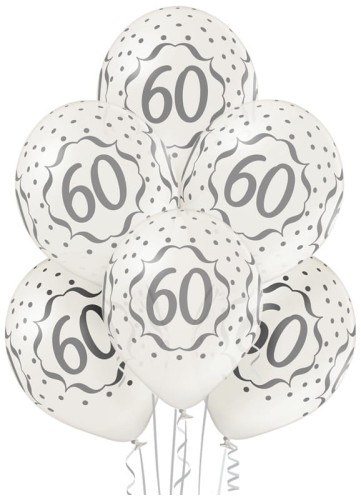 Przejdź do produktu Balony BN06-208 - 60 urodziny - op.6 szt. metalizowane, Aliga