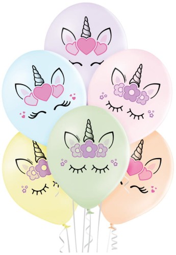 Przejdź do produktu Balony BN06-589 - Głowy jednorożca op. 6szt., Aliga