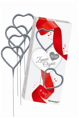 Przejdź do produktu Zimne ognie TXF--373-6 serca srebrne 17,5cm, 4szt. Aliga
