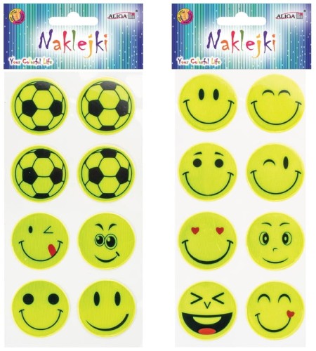 Przejdź do produktu Naklejki odblaskowe śr.4cm. Blister zawiera 8szt. NK-8887, Aliga