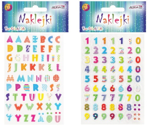 Przejdź do produktu Naklejki literki i cyferki 8x12cm NK-8955, Aliga