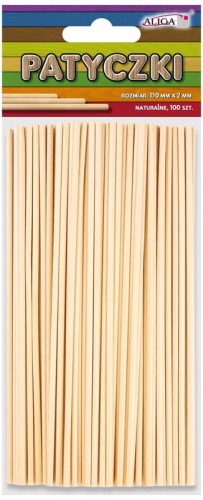 Przejdź do produktu Patyczki okrągłe bezbarwne rozm.śr 2x150mm op.100szt. PK-2167, Aliga