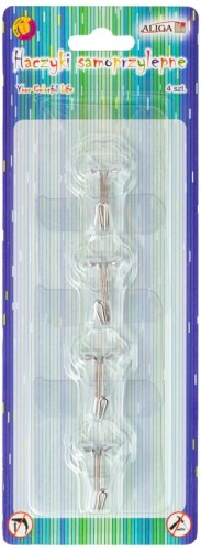 Przejdź do produktu Haczyki samoprzylepne PH-3713 z ruchomym uchwytem, 6x6cm, op.4szt., Aliga