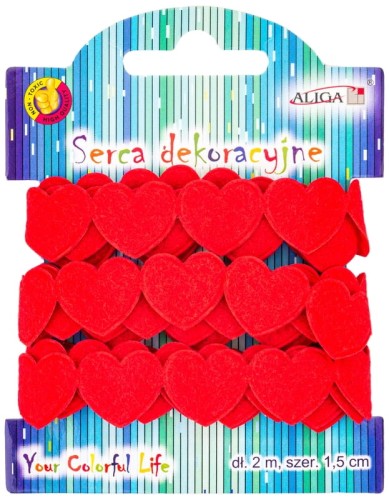 Przejdź do produktu Serduszka na taśmie TS-5878, dł.2m, szer. 1,5cm, Aliga