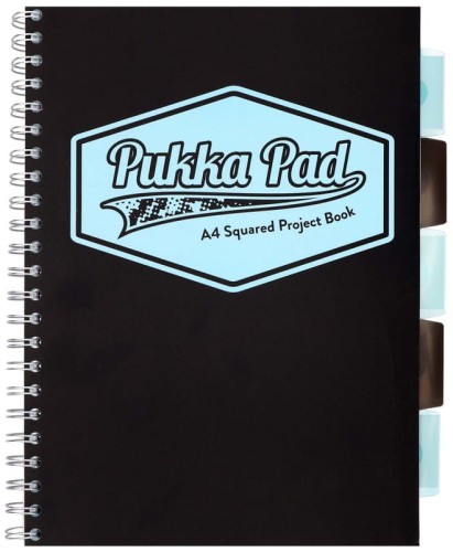 Przejdź do produktu PUKKA PROJECT BOOK BLACK & BLUE SKY A4 KRATKA CZARNY 100K 80G