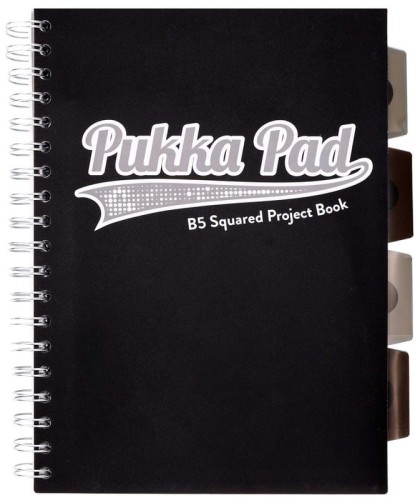 Przejdź do produktu PUKKA PROJECT BOOK BLACK & GREY B5 KRATKA CZARNY 100K 80G