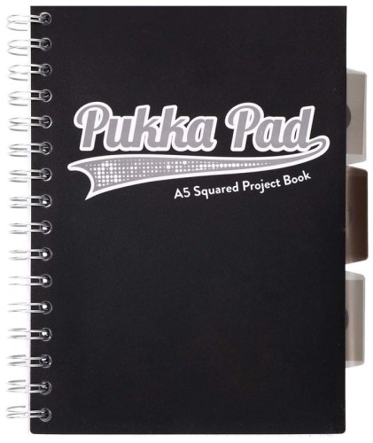 Przejdź do produktu PUKKA PROJECT BOOK BLACK & GREY A5 KRATKA CZARNY 100K 80G