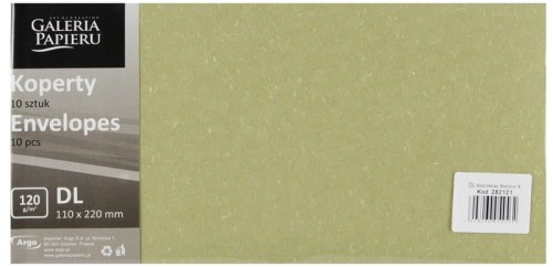 Przejdź do produktu Koperta DL Wood oliwkowy K 120g Galeria Papieru