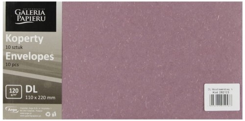 Przejdź do produktu Koperta DL Wood lawendowy K 120g Galeria Papieru