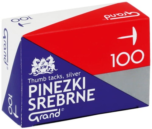 Przejdź do produktu Pinezki srebrne 100szt., Grand