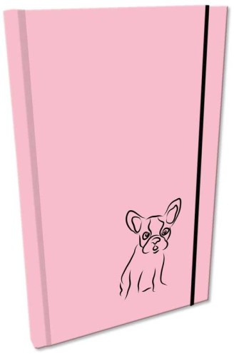 Przejdź do produktu Notes A5z gumką Soft Touch gładki,Buldog różowy pastel, Bee-Bee
