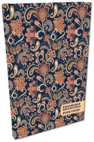 Przejdź do produktu Kalendarz A5 nauczyciela 24/25 tygodniowy + notatka Soft Touch paisley kwiaty blue, EV-Corp