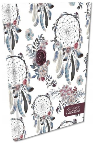 Przejdź do produktu Kalendarz A5 książkowy 25 tygodniowy + notatka okładka Soft Touch boho łapacz snów, EV-Corp