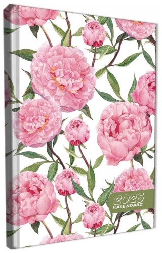 Przejdź do produktu Kalendarz A5 książkowy 25 dzienny / sobota i niedziela osobno okładka Soft Touch peonie, EV-Corp