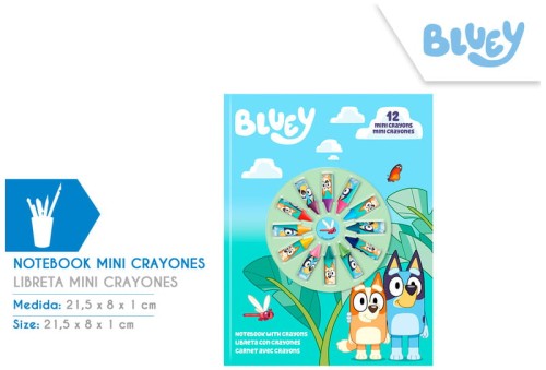 Przejdź do produktu Notatnik z 12 mini kredkami Bluey, Kids