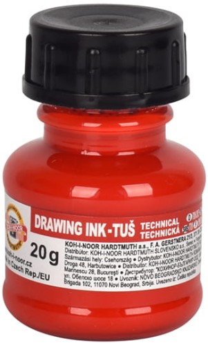 Przejdź do produktu Tusz kreślarski czerw. 20g. 141724, Koh-I-Noor
