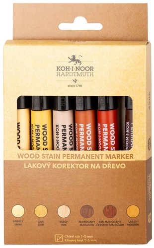 Przejdź do produktu Markery permanentne do drewna 6-kol. 4506, Koh-I-Noor