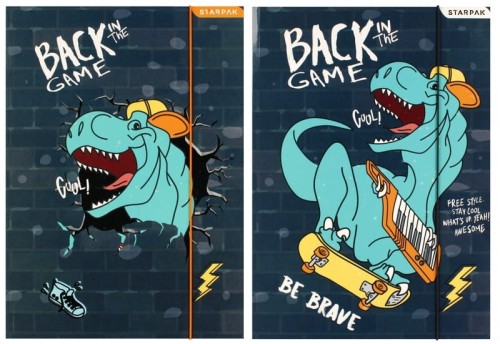 Przejdź do produktu TECZKA Z GUMKA PAP A4 SKATE DINO STK FOL 10 100