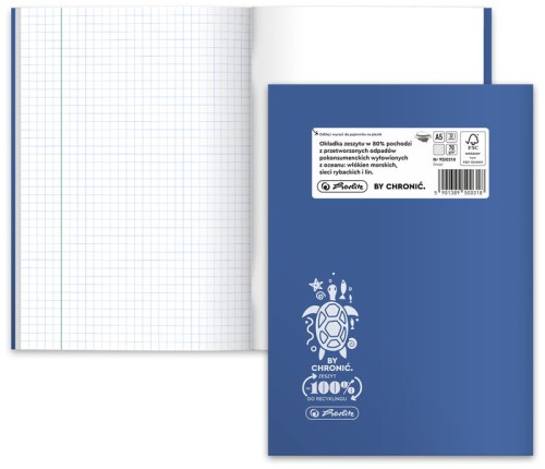 Przejdź do produktu Zeszyt A5 32 k. kratka Eco PP Ocean Colors, Herlitz