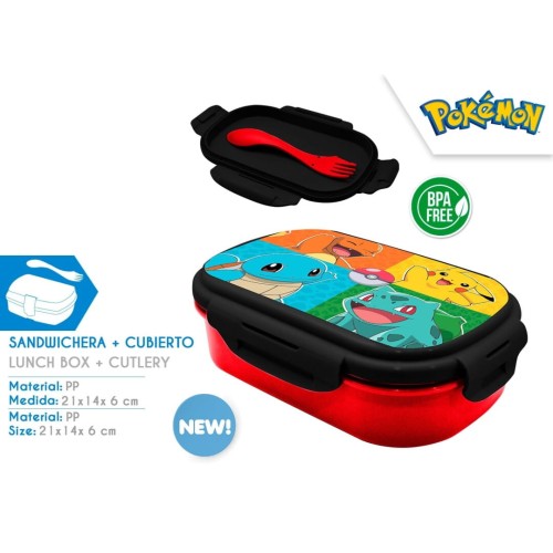 Przejdź do produktu Pojemnik śniadaniowy + sztućce Pokemon, Kids