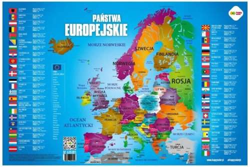 Przejdź do produktu Plansza edukacyjna MAPA EUROPY, rozm. 550x365 mm, Happy Color (ISBN:9788397100510)