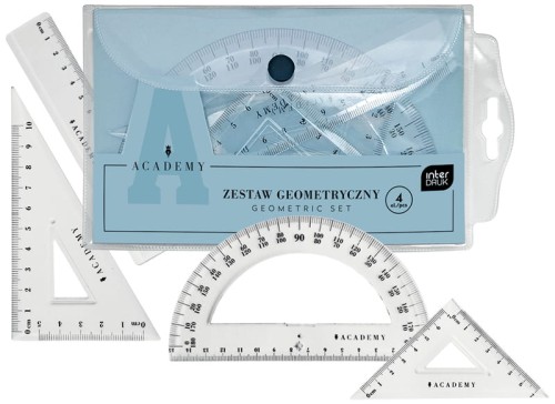 Przejdź do produktu Zestaw geometryczny w etui 4el , Academy, Interdruk