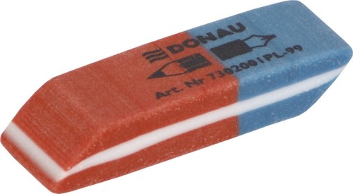 Przejdź do produktu Gumka wielofunkcyjna DONAU, 40x14x8mm, niebiesko-czerwona p80 cena za 1szt