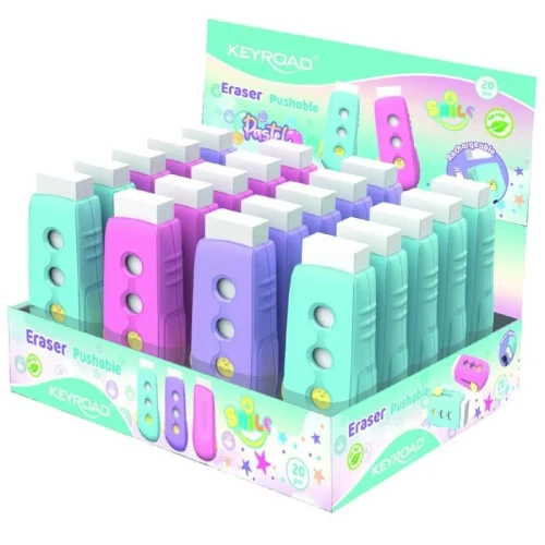 Przejdź do produktu Gumka do ścierania KEYROAD pastel, suwak p20 mix cena za 1szt